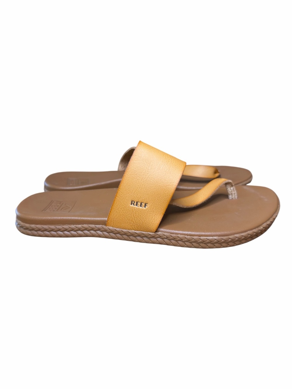 Reef Cushion Sol Sandals Women’s Size 7 Natural Tan Synthetic Leather NWOT